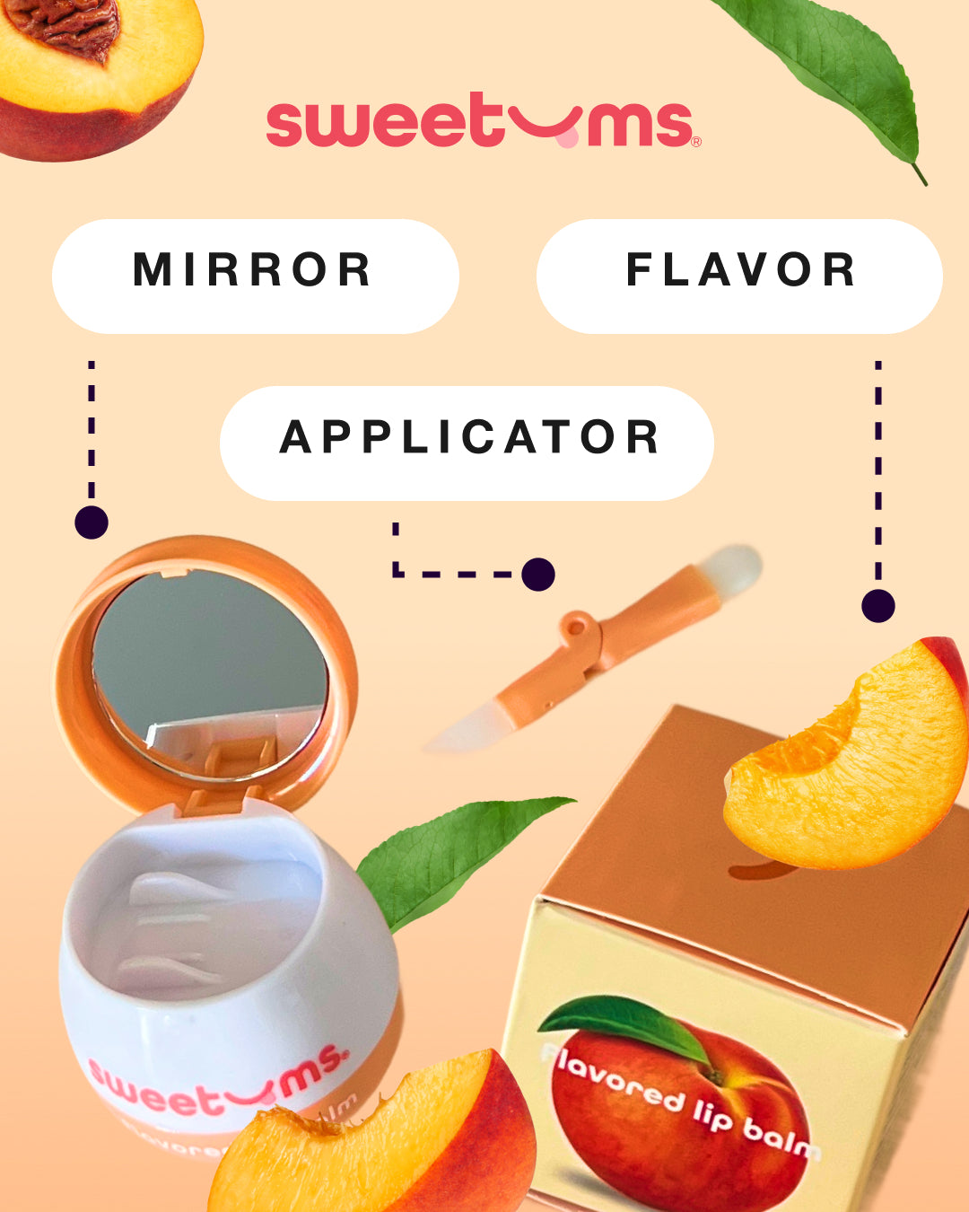 Sweetums Peach Flavored Lip Balm