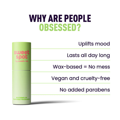 benefits of sweet spot flavored fragrance wax based so no mess no added parabens uplifts mood vegan and cruelty free