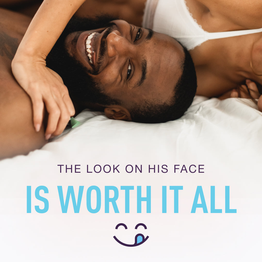 a picture of a man who is happy to receive lucky wipes