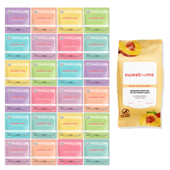 sweetums flavored wipes and sweetums unflavored peach wipes