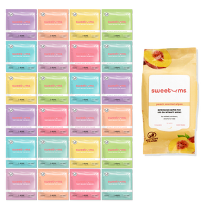 sweetums flavored wipes and sweetums unflavored peach wipes