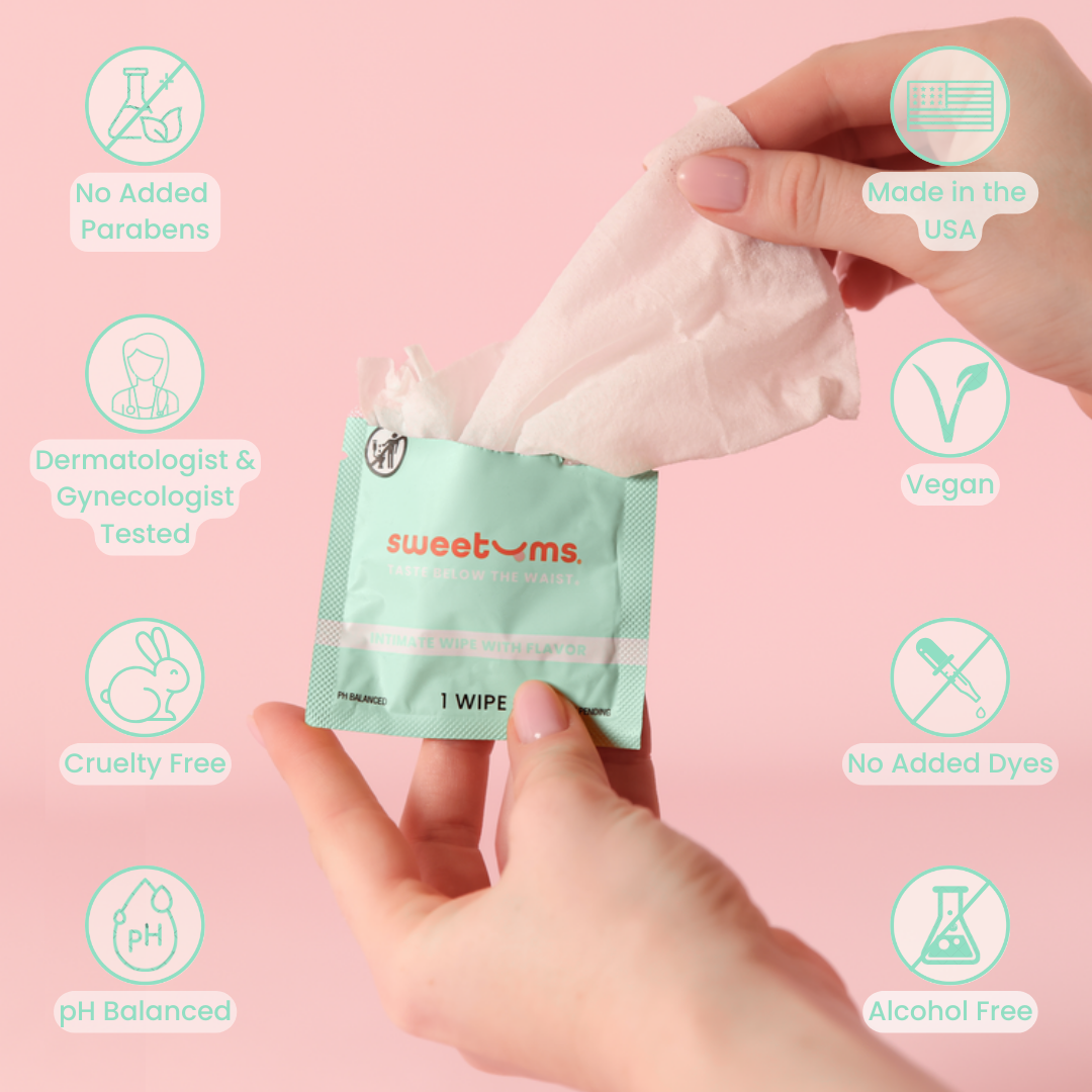 qualities of sweetums flavored intimate wipes