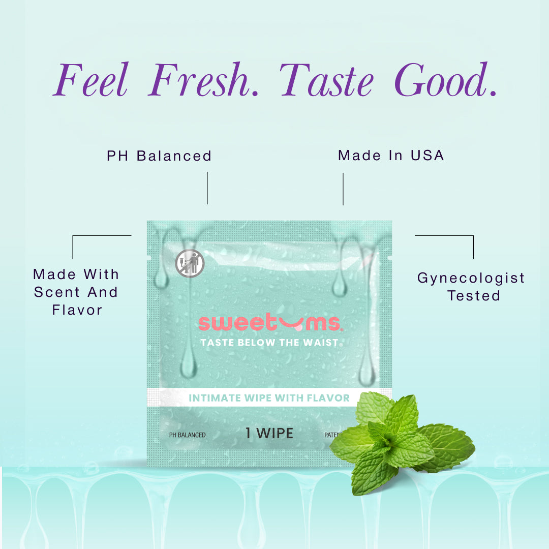 sweet mint flavored intimate wipes