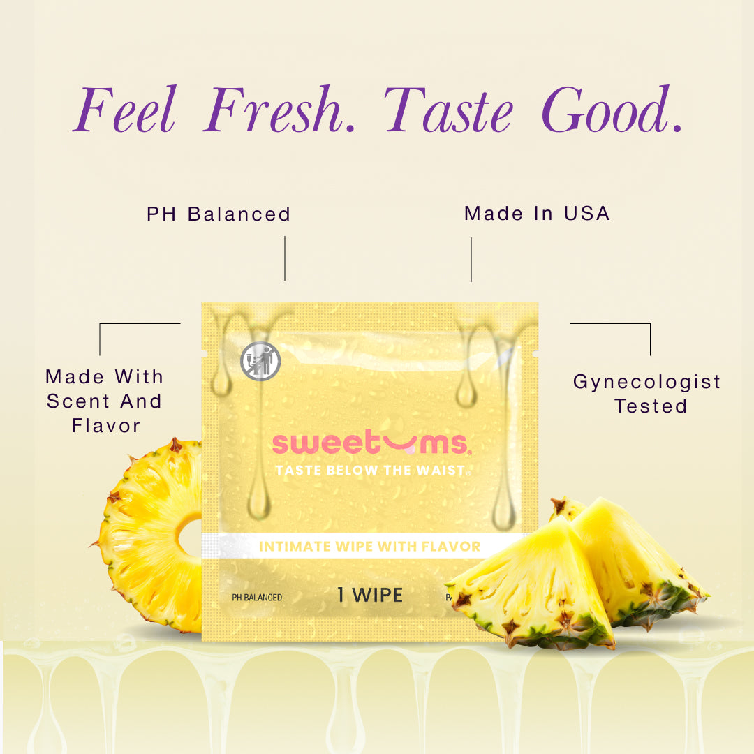 sweetums pina colada flavored intimate wipes