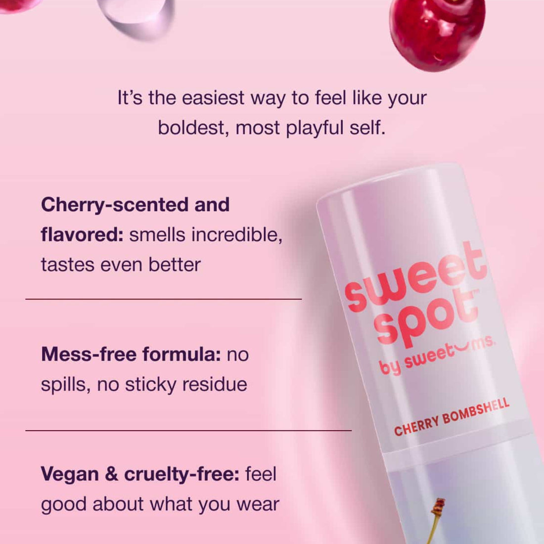 infographic regarding the cherry bombshell sweet spot flavored fragrance