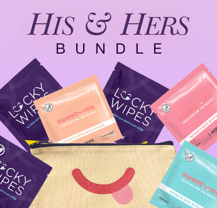 Sweetums and Lucky Wipes His and Hers Bundle comes with intimate wipes for him and her