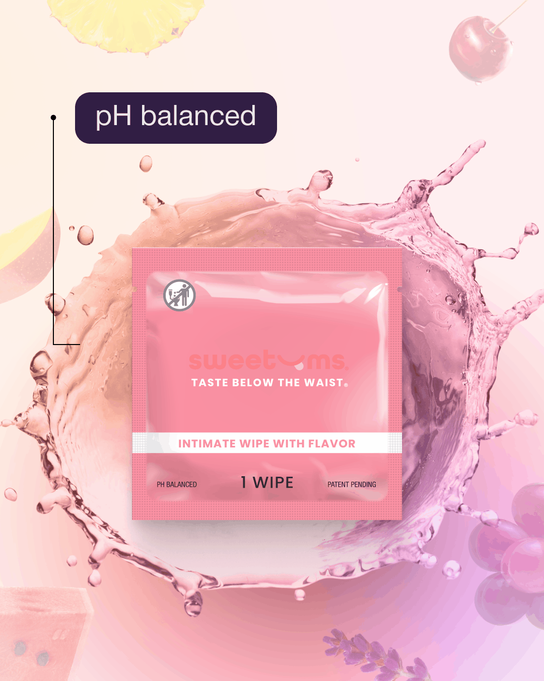 sweetums wipes gif with various features of the product